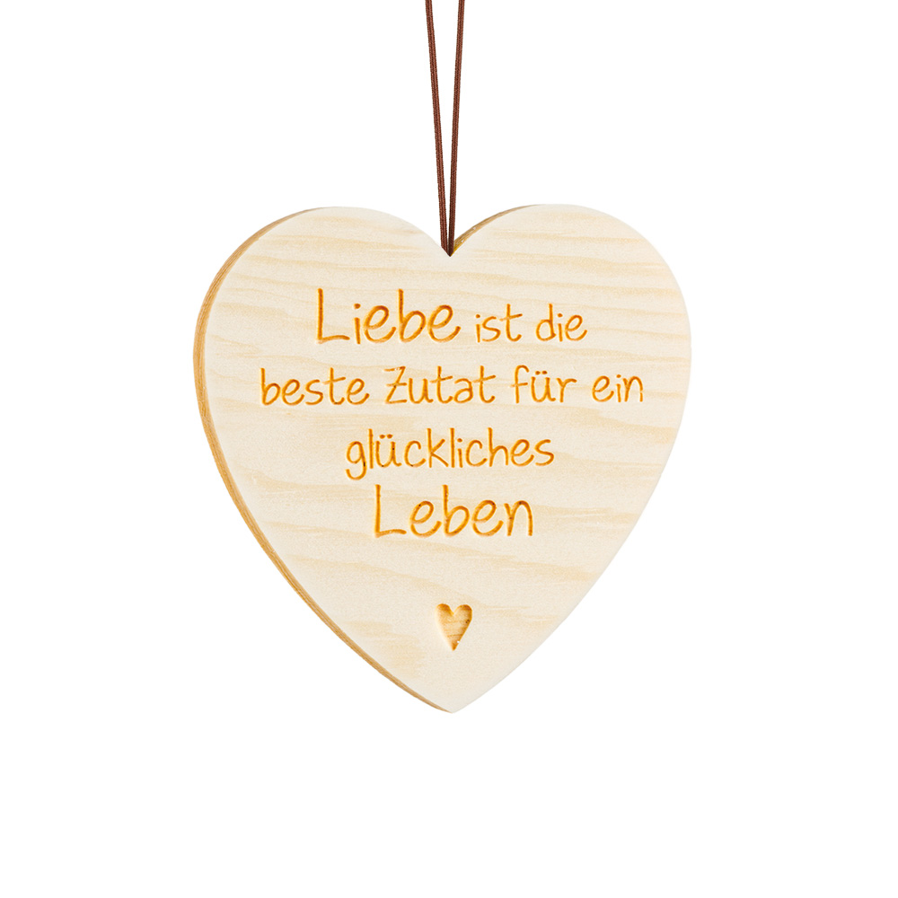 Anh. Zirben-Herz Typ 2: "Liebe ist die beste…"