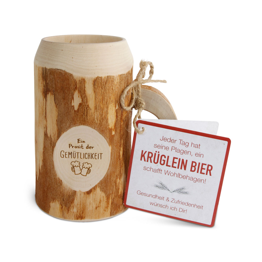 Bierkrug 0,3 ltr ohne Rinde "Ein Prosit der ..."