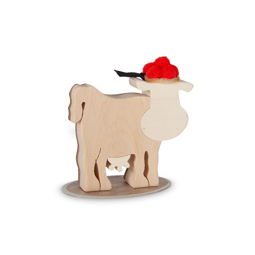 Rindentier: Lotte die Kuh mit Bollenhut Gr. 1