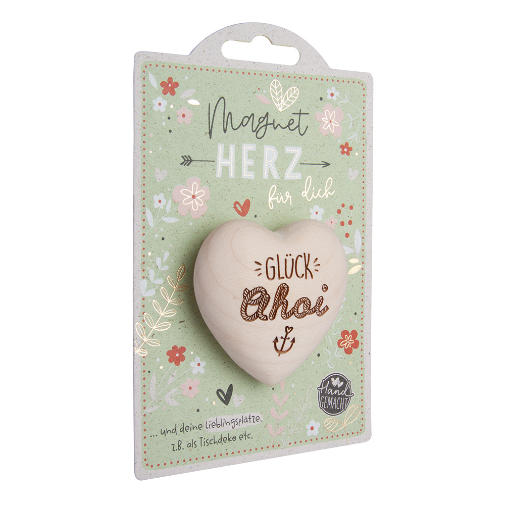LovelyHearts - mit Magnet: "Glück Ahoi"