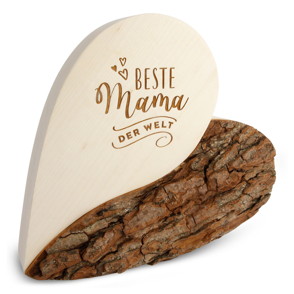 Rindenherz Yin-Yang Gr. 4 mit Gravur