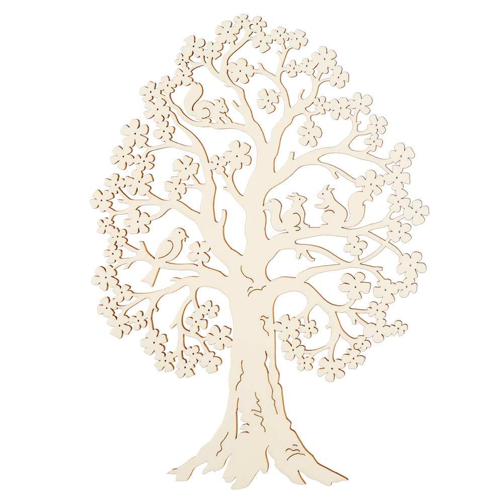 Fensterbild: Baum mit Eichhörnchen