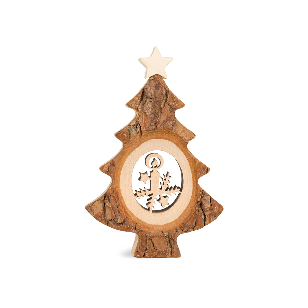 Weihnachtsbaum mit Lasermotiv: Kerze