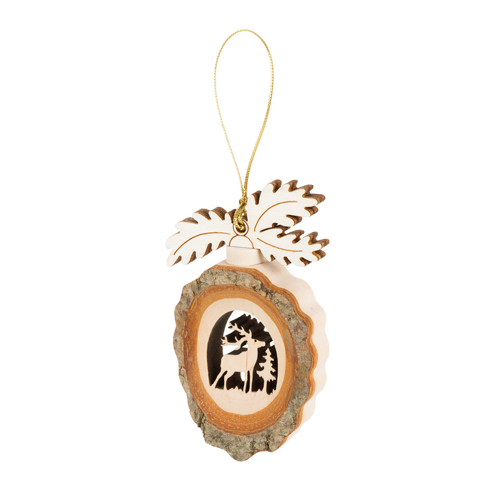 Rindenanh. Gr. 1 Zapfen mit Zweig: Hirsch