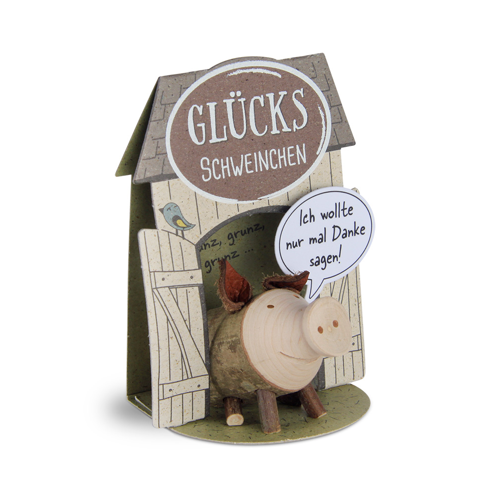 Glücksschweinchen sitzend: "Ich wollte nur mal..."
