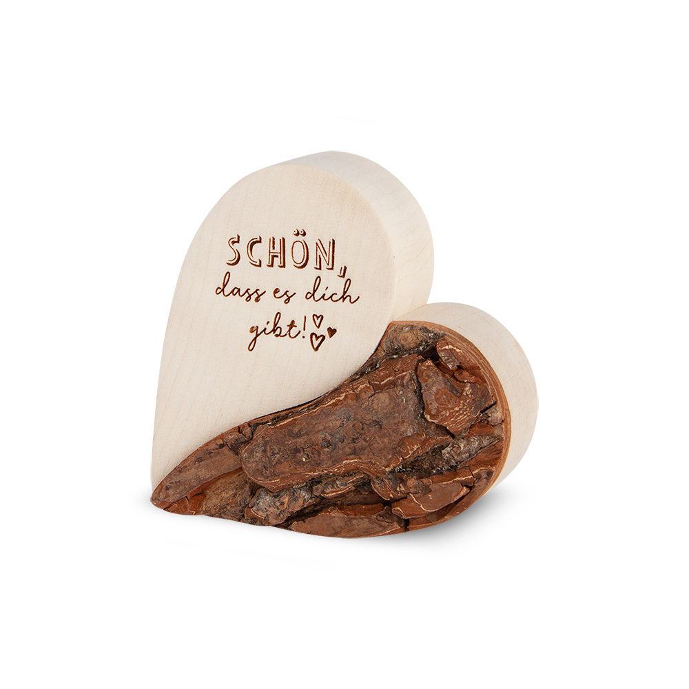 Rindenherz Yin-Yang Gr. 1: "Schön, dass es..."