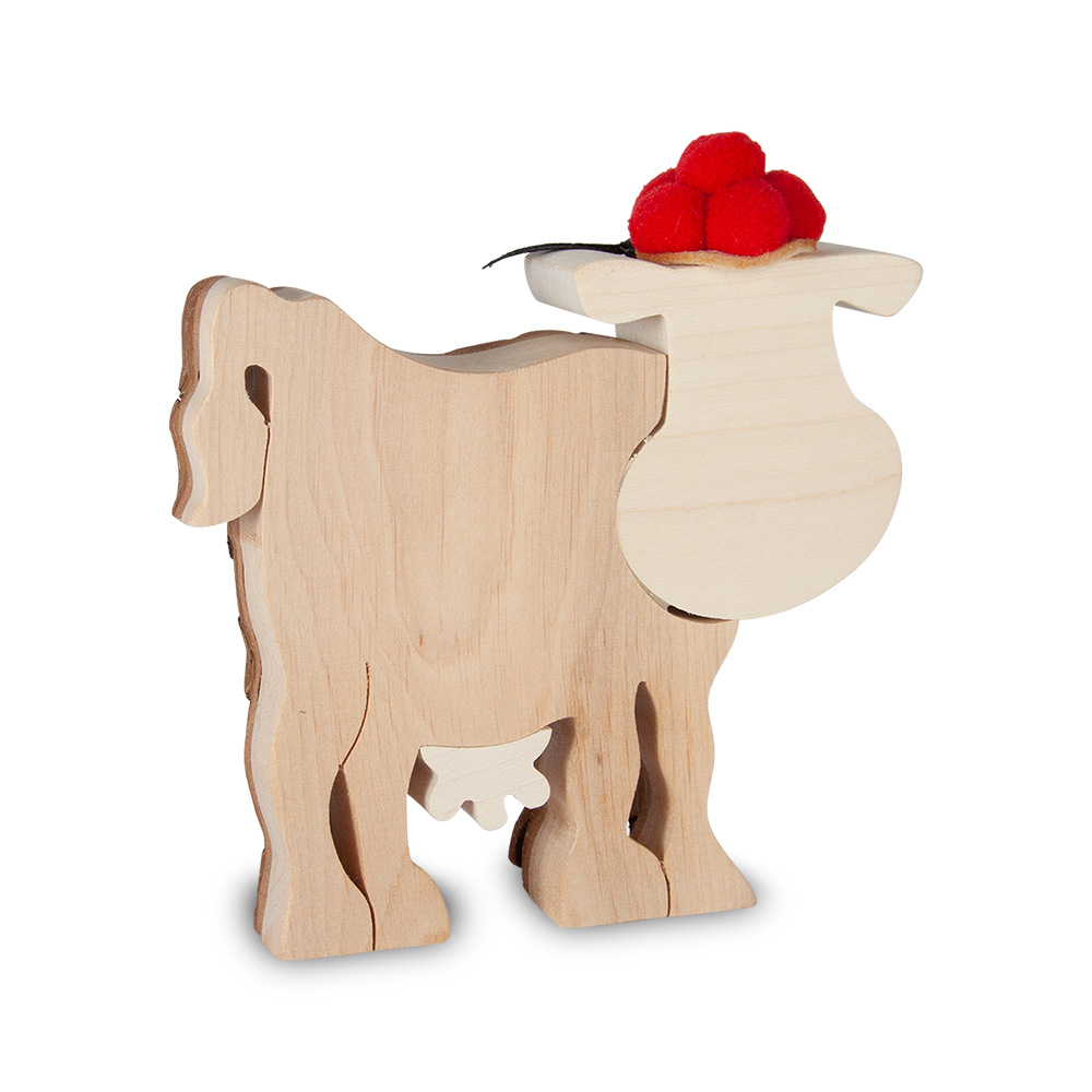 Rindentier: Lotte die Kuh mit Bollenhut Gr. 3