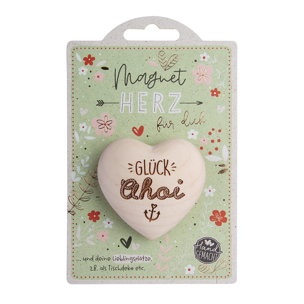 LovelyHearts - mit Magnet: "Glück Ahoi"