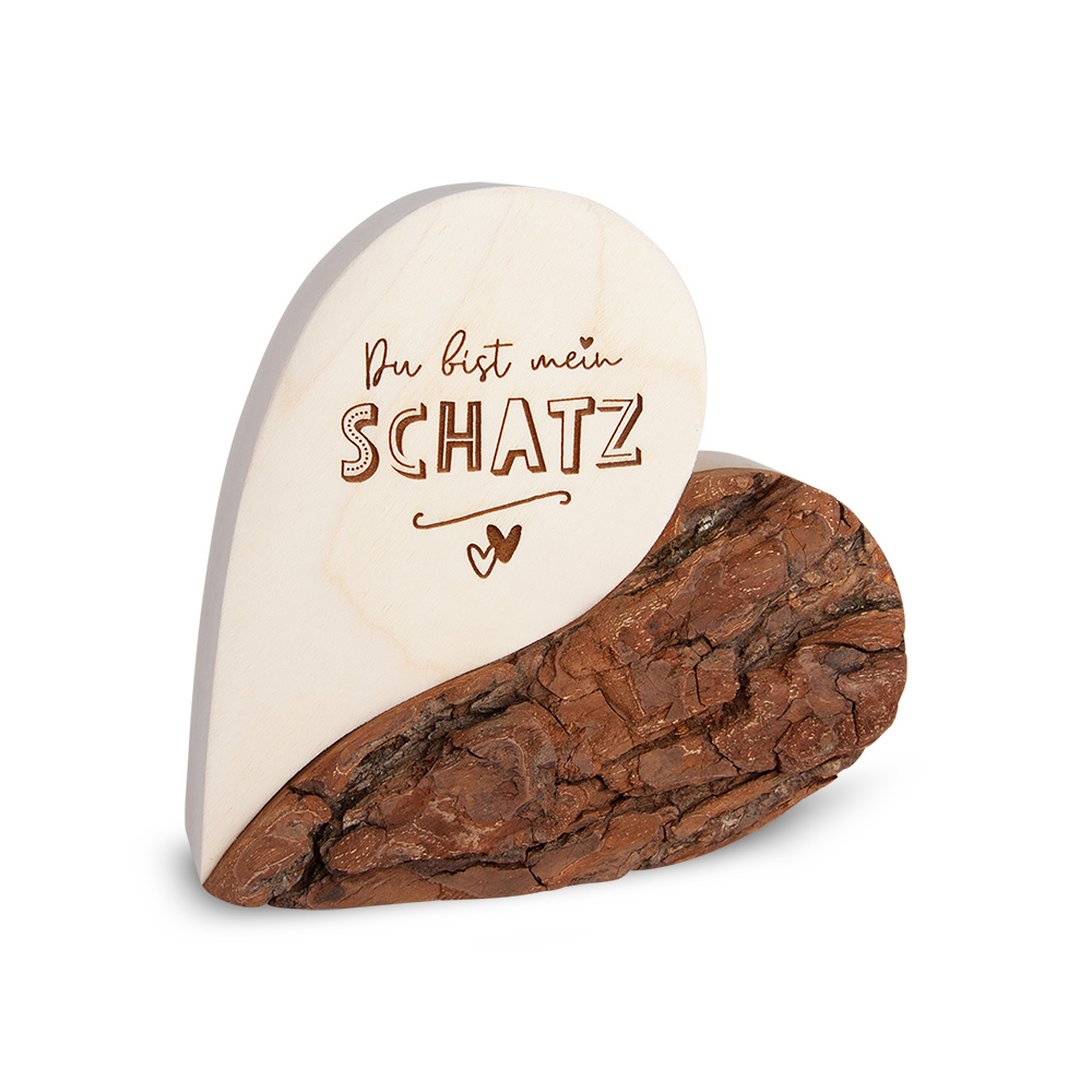 Rindenherz Yin-Yang Gr. 2: "Du bist mein Schatz"