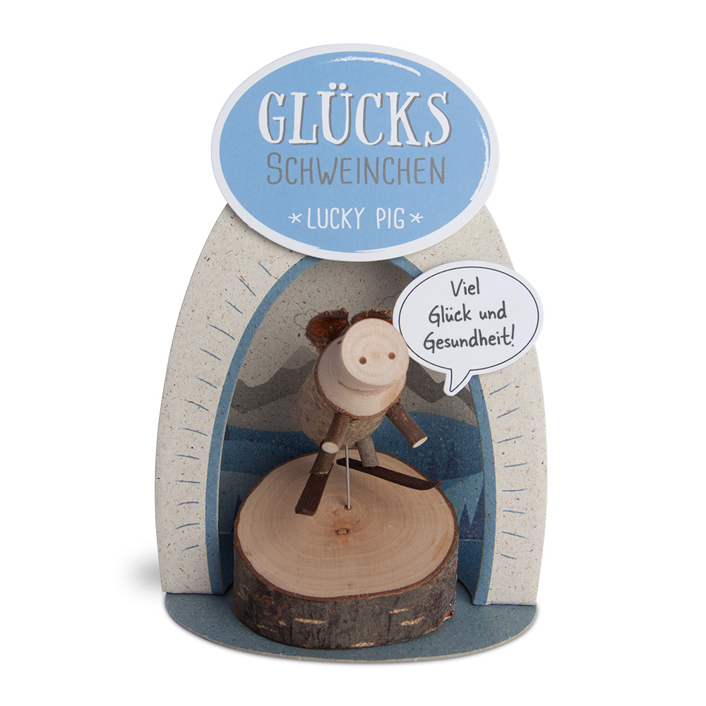 Glücksschweinchen Skispringer: "Viel Glück und..."