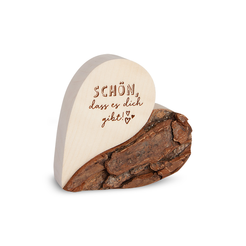 Rindenherz Yin-Yang Gr. 1: "Schön, dass es..."