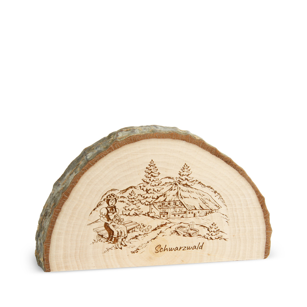 Baumscheibe mit Gravur "Schwarzwald"