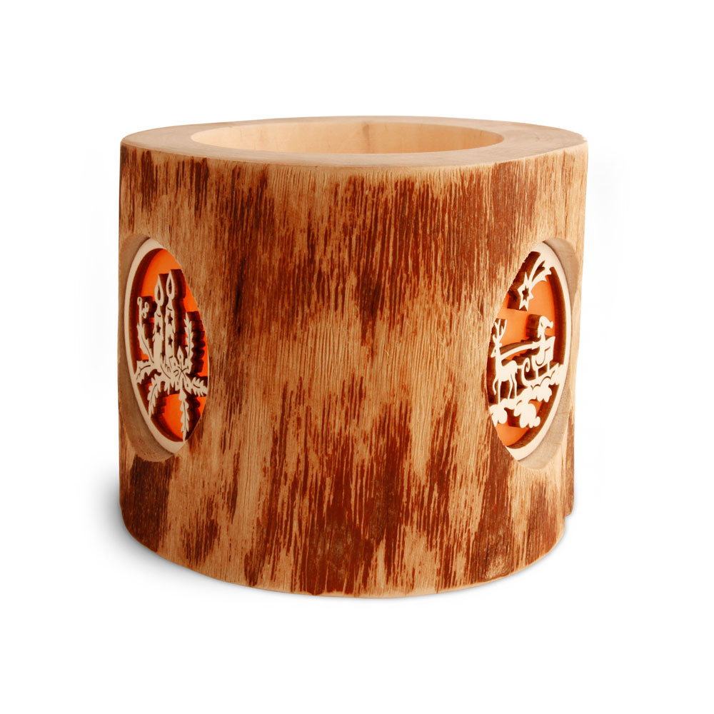 Stimmungsleuchter Gr. 1 ohne Rinde 3 Weihnachtsm..