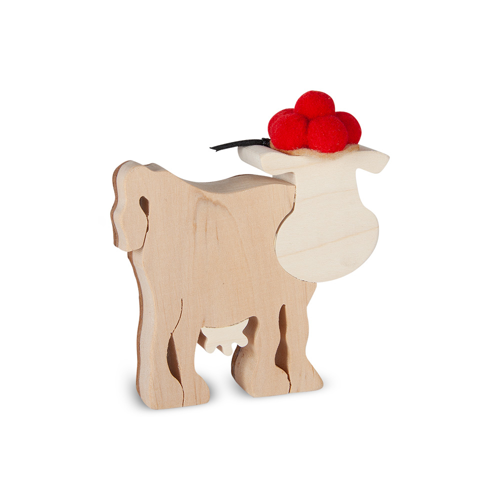 Rindentier: Lotte die Kuh mit Bollenhut Gr. 2