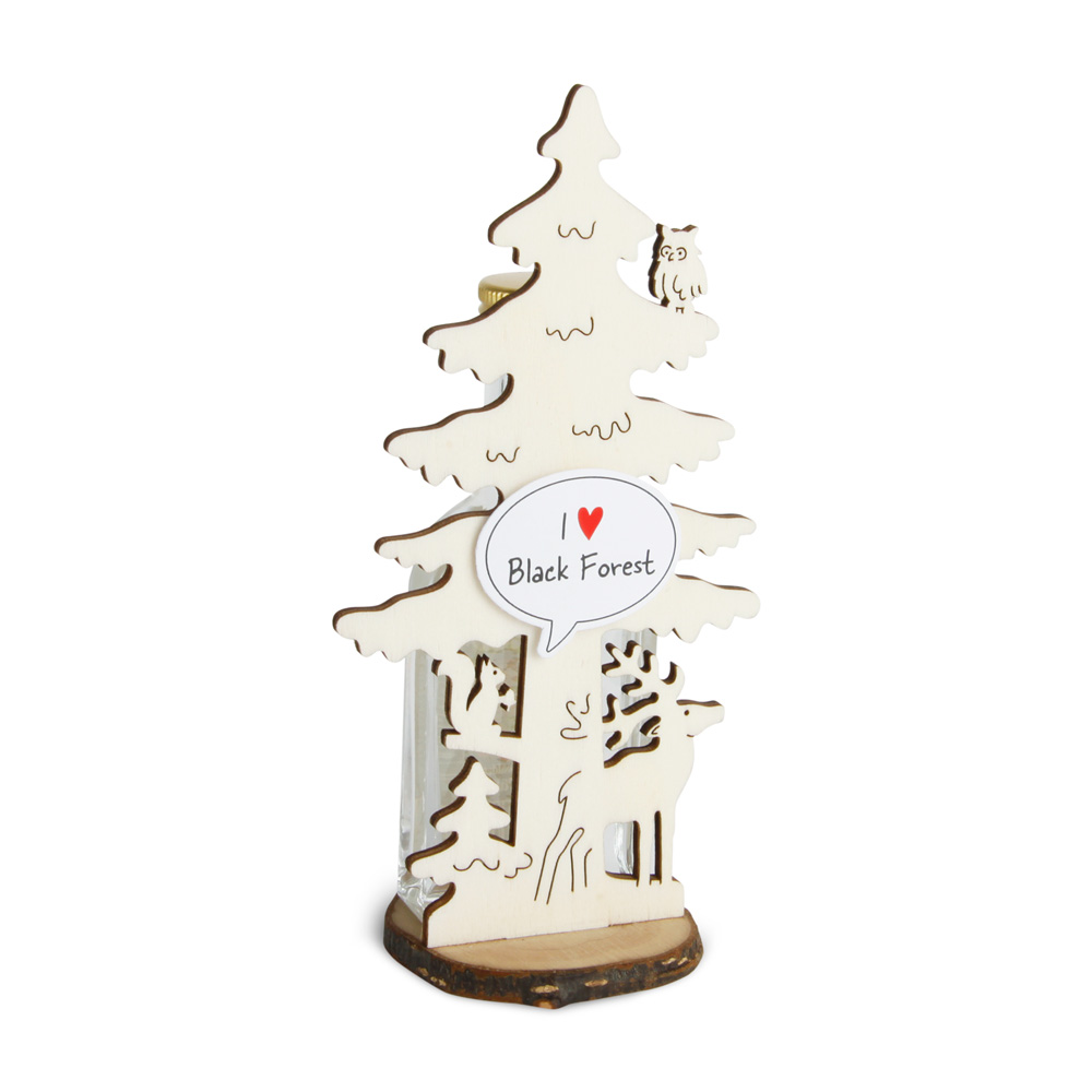 Baum mit Tieren und Schnaps: „I Love Black Forest"
