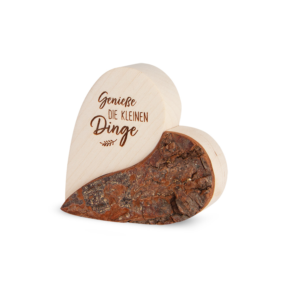 Rindenherz Yin-Yang Gr. 1: "Genieße die..."