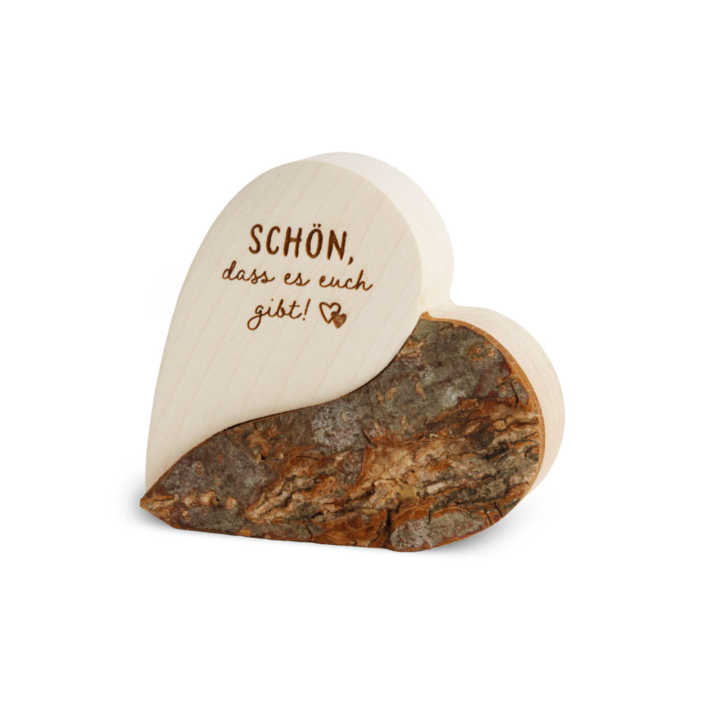 Rindenherz Yin-Yang Gr. 1: "Schön dass es euch..."