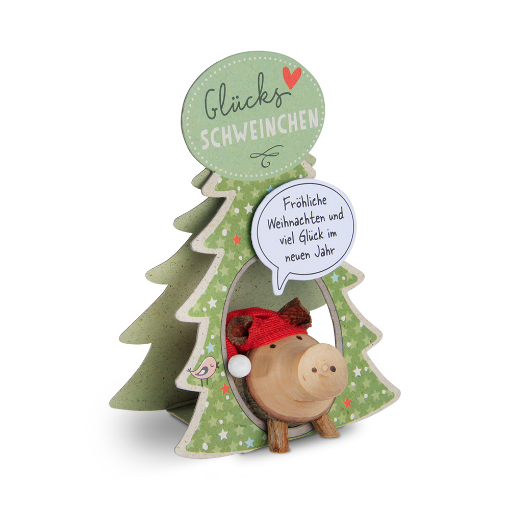 Glücksschweinchen Santa Claus: "Fröhliche Weihna…"