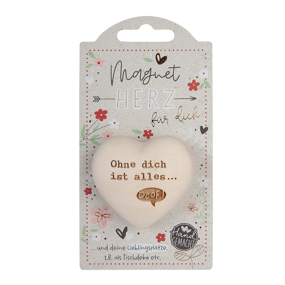 LovelyHearts - mit Magnet: "Ohne dich ist alles …"