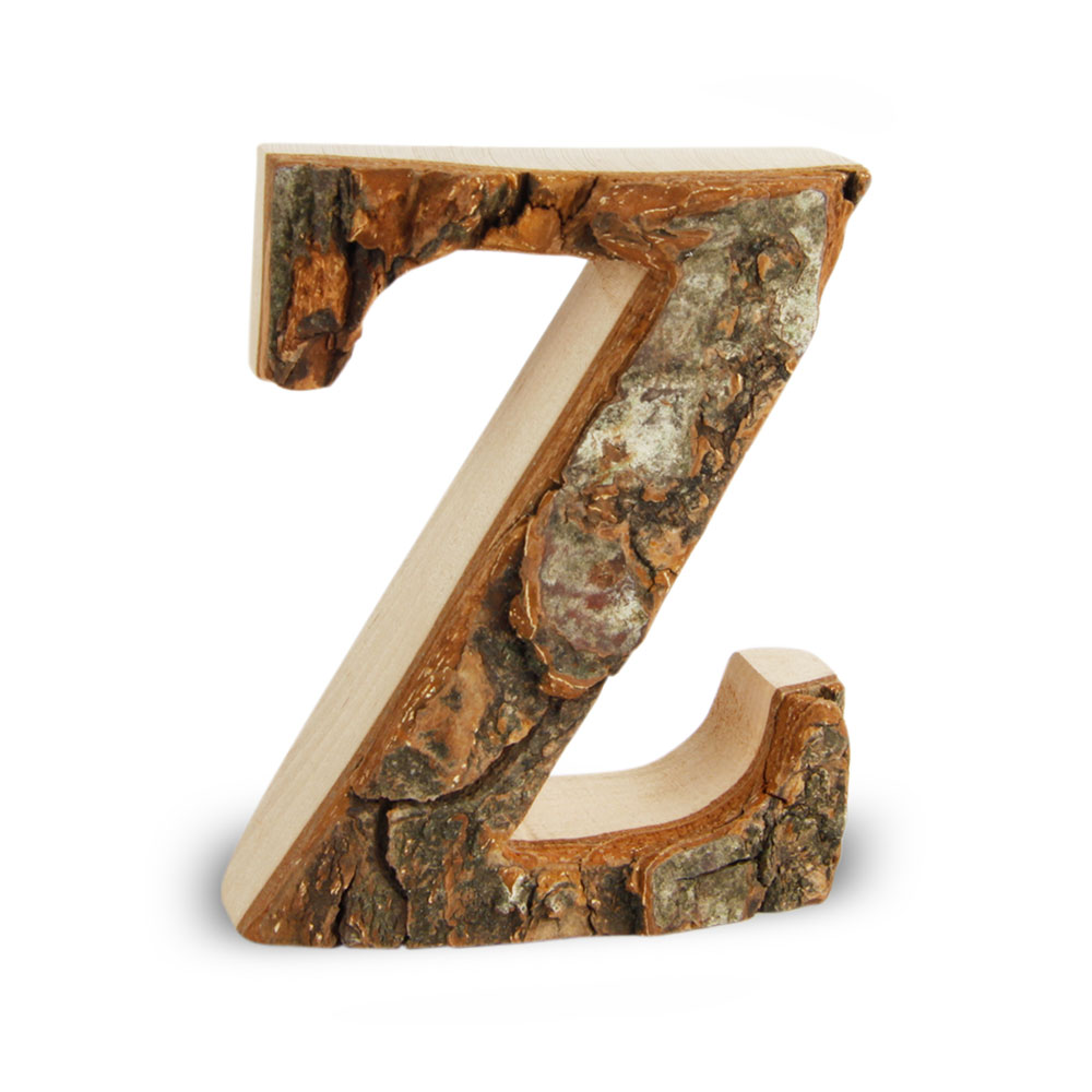 Holzbuchstabe mit Rinde: Z