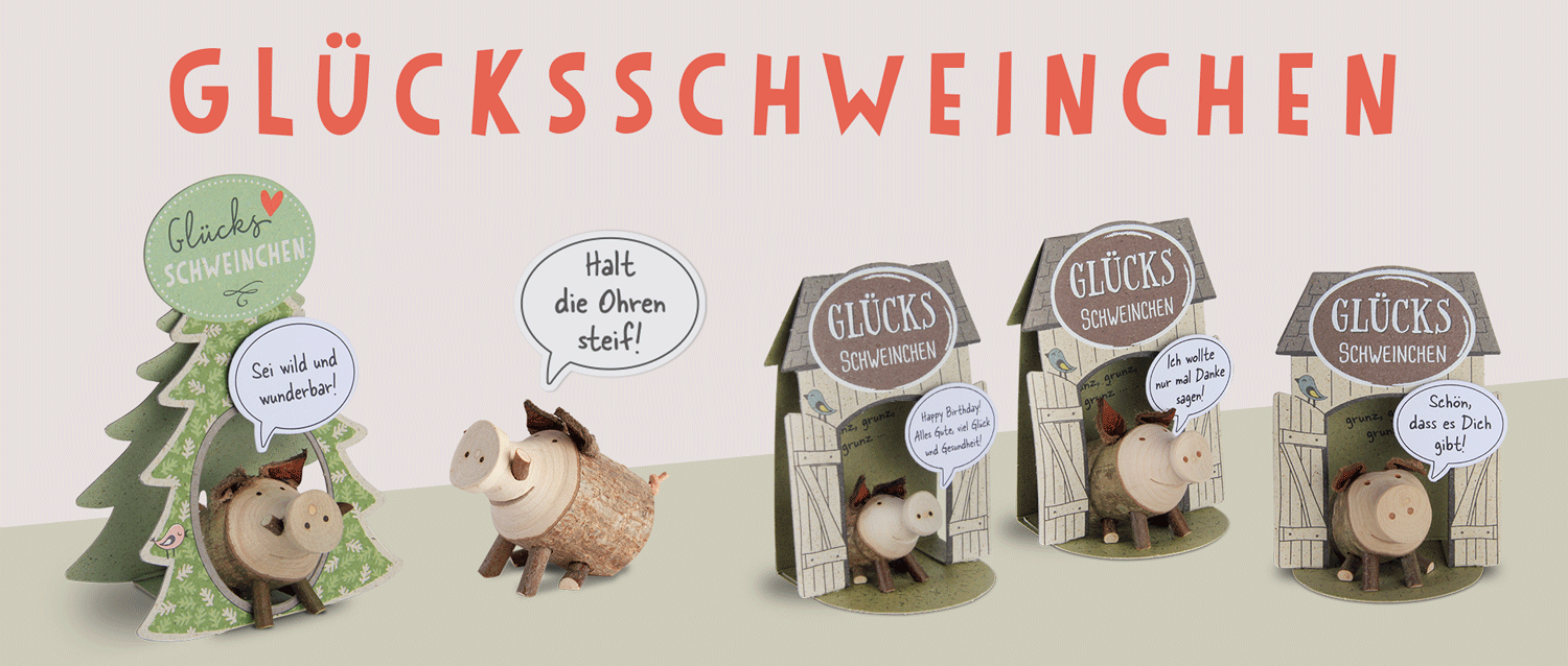 Waldfabrik Glücksschweinchen - Saustarke Geschenke mit charmanten Botschaften