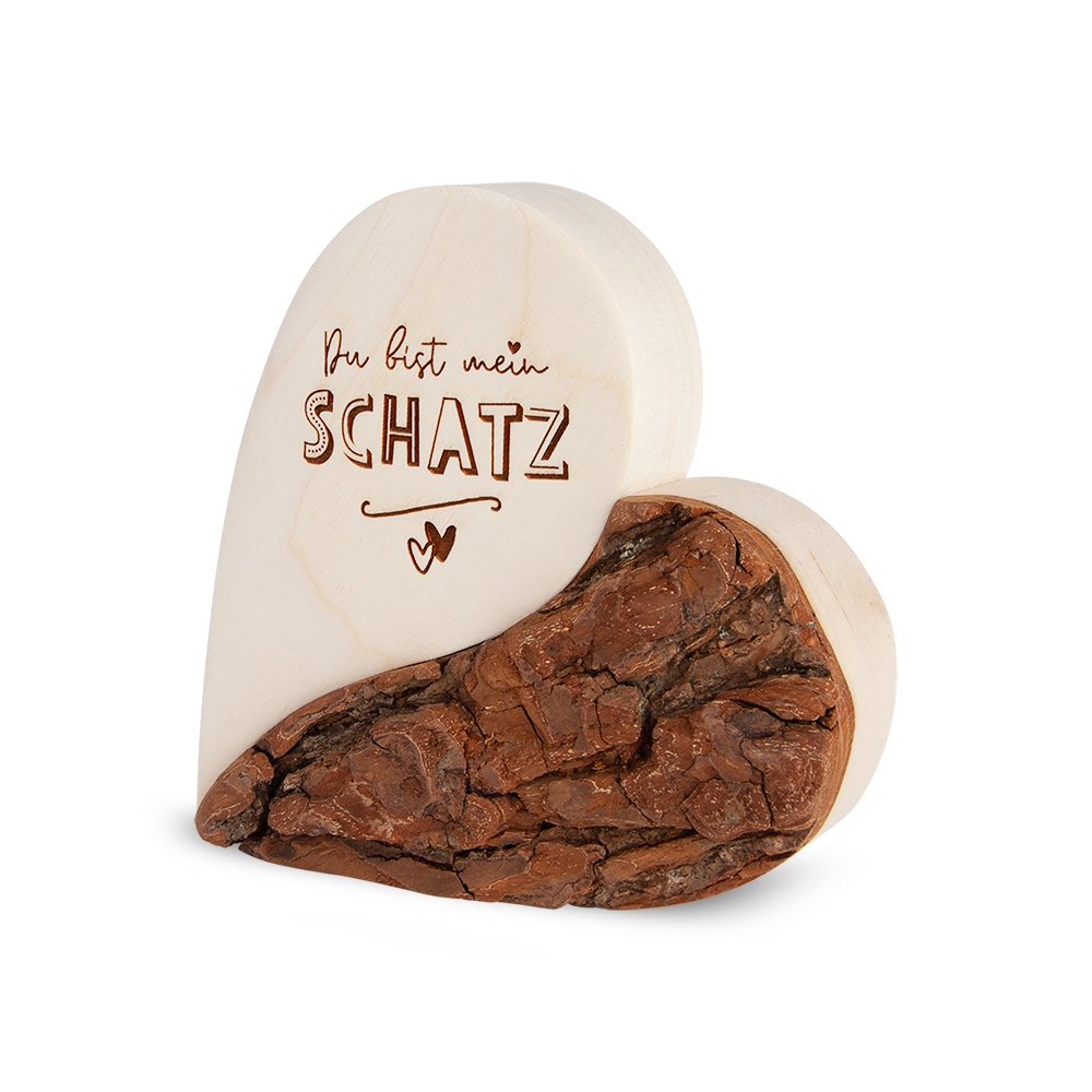 Rindenherz Yin-Yang Gr. 2: "Du bist mein Schatz"