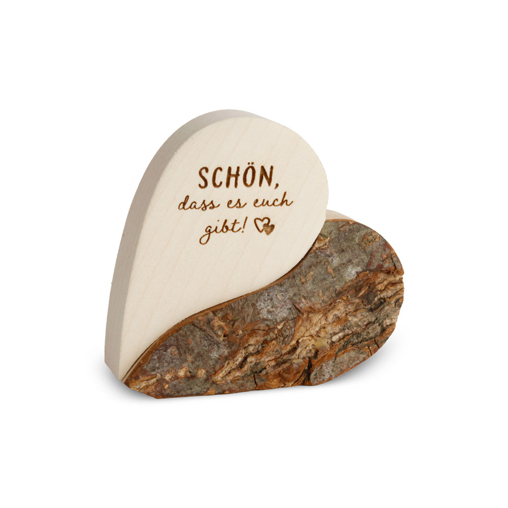 Rindenherz Yin-Yang Gr. 1: "Schön dass es euch..."