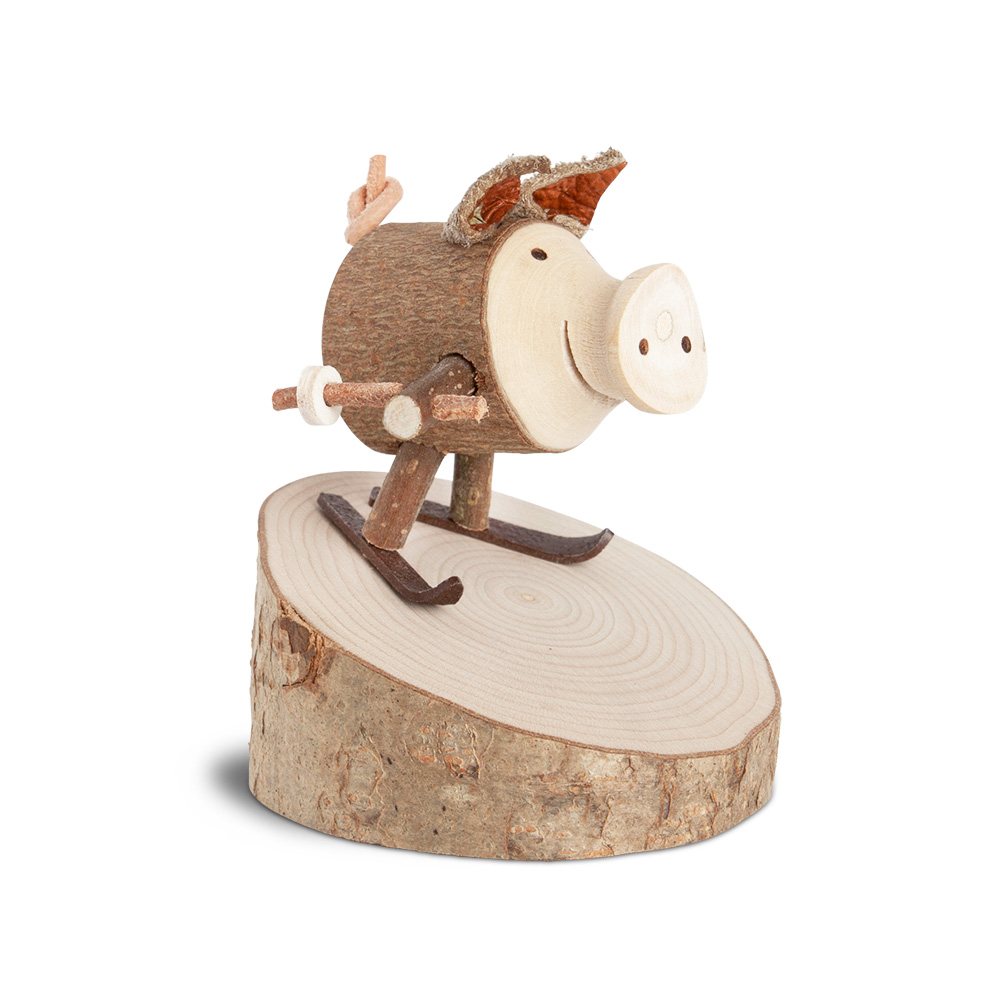 Glücksschweinchen Skifahrer: "Augen zu und..."