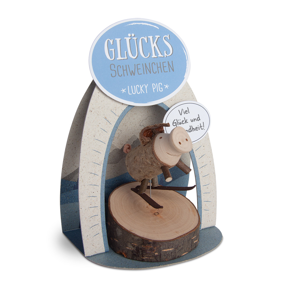 Glücksschweinchen Skispringer: "Viel Glück und..."