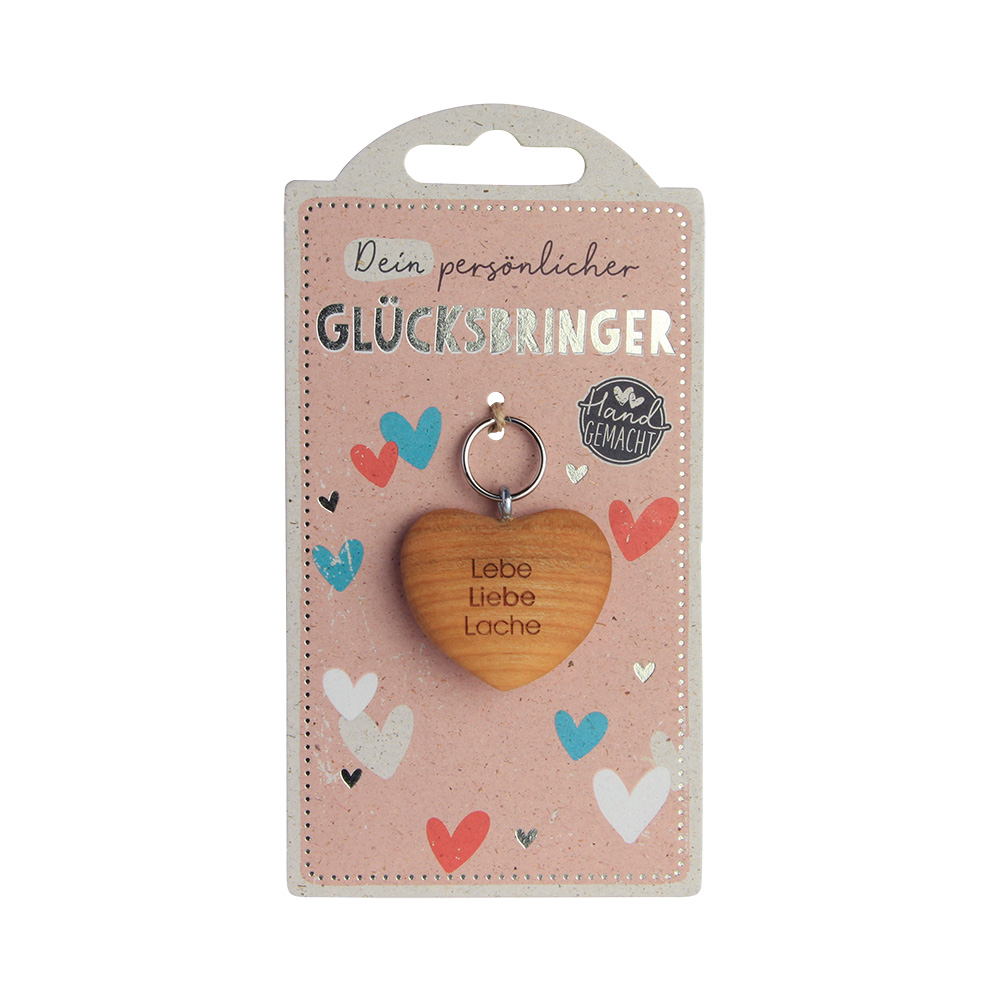 LuckyKeys: Herz flach "Lebe Liebe Lache"