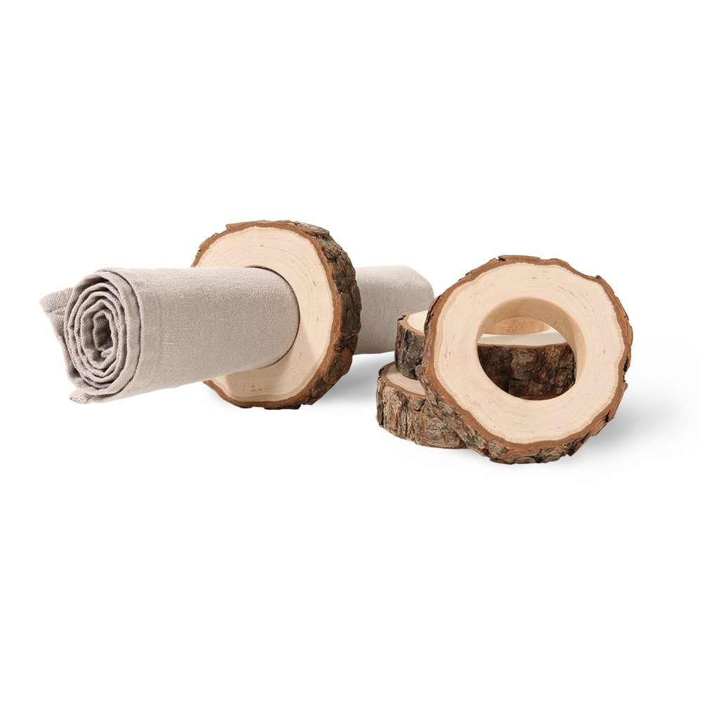 Set Servietten-Ringe 4-tlg.: Ring mit Rinde