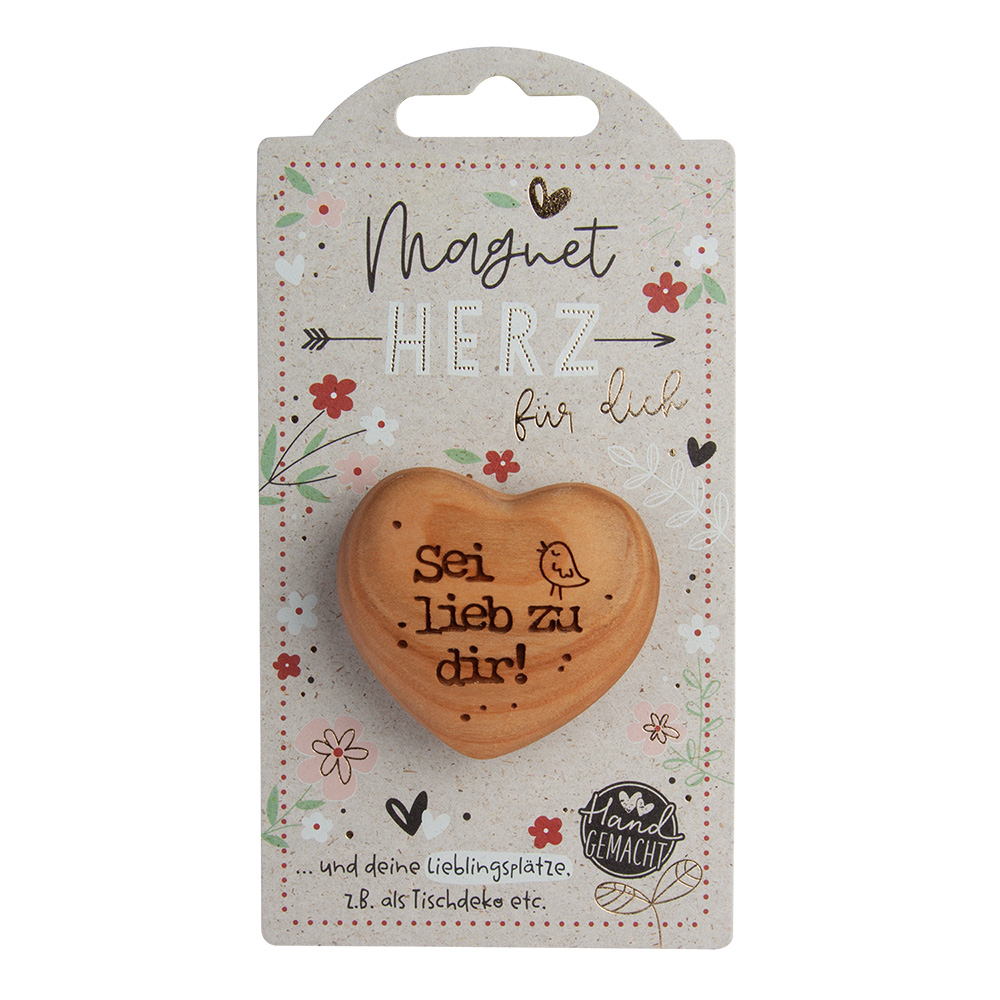 LovelyHearts - mit Magnet: "Sei lieb zu dir!"