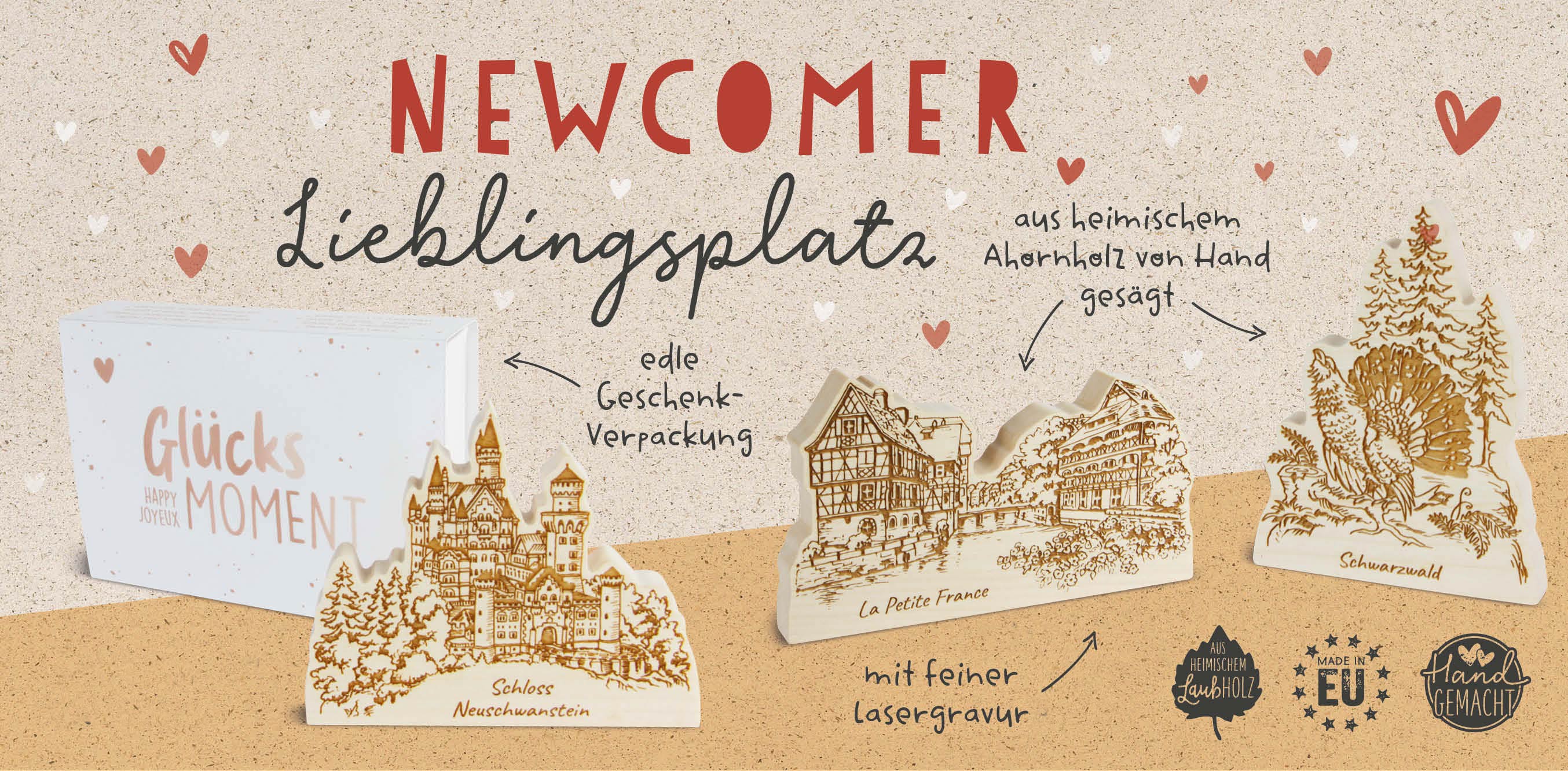 Waldfabrik Lieblingsplatz - fein gravierte, handgefertigte Souvenirs in edler Geschenkverpackung