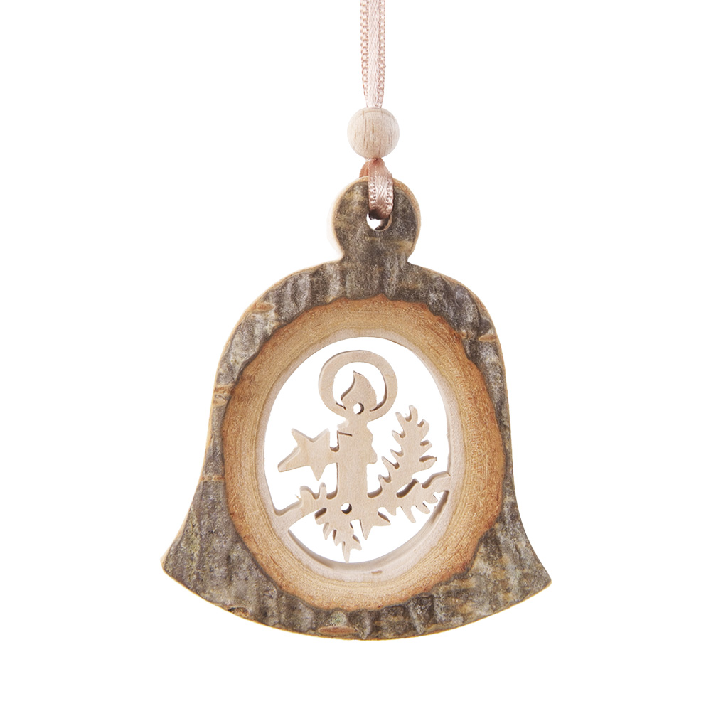 Rindenanh. Gr. 2 Glocke Motiv: Kerze