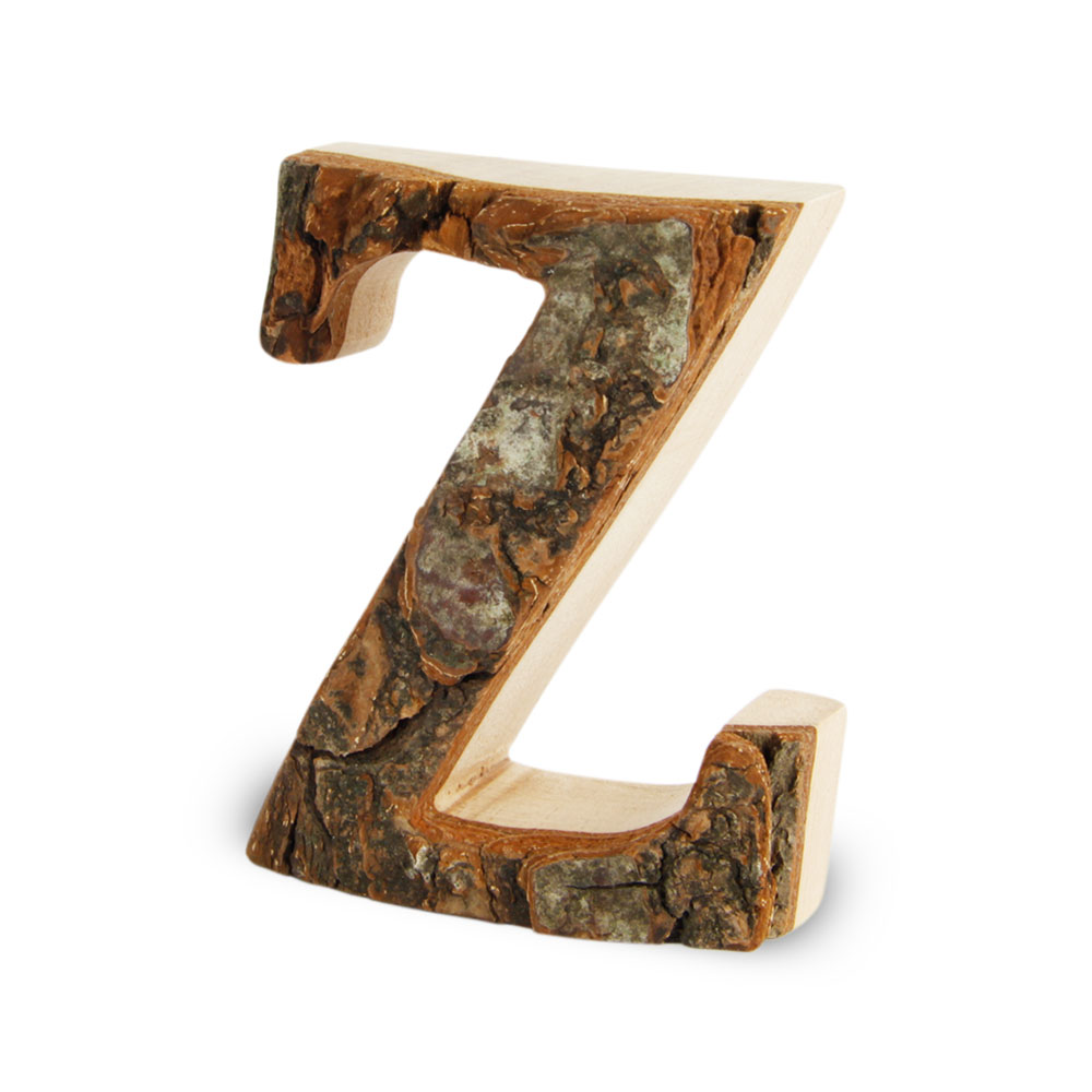 Holzbuchstabe mit Rinde: Z