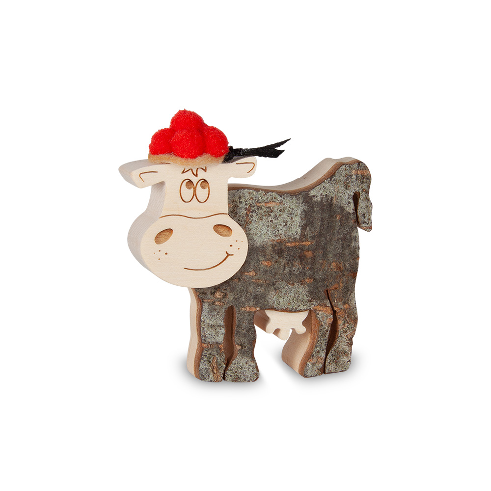 Rindentier: Lotte die Kuh mit Bollenhut Gr. 1