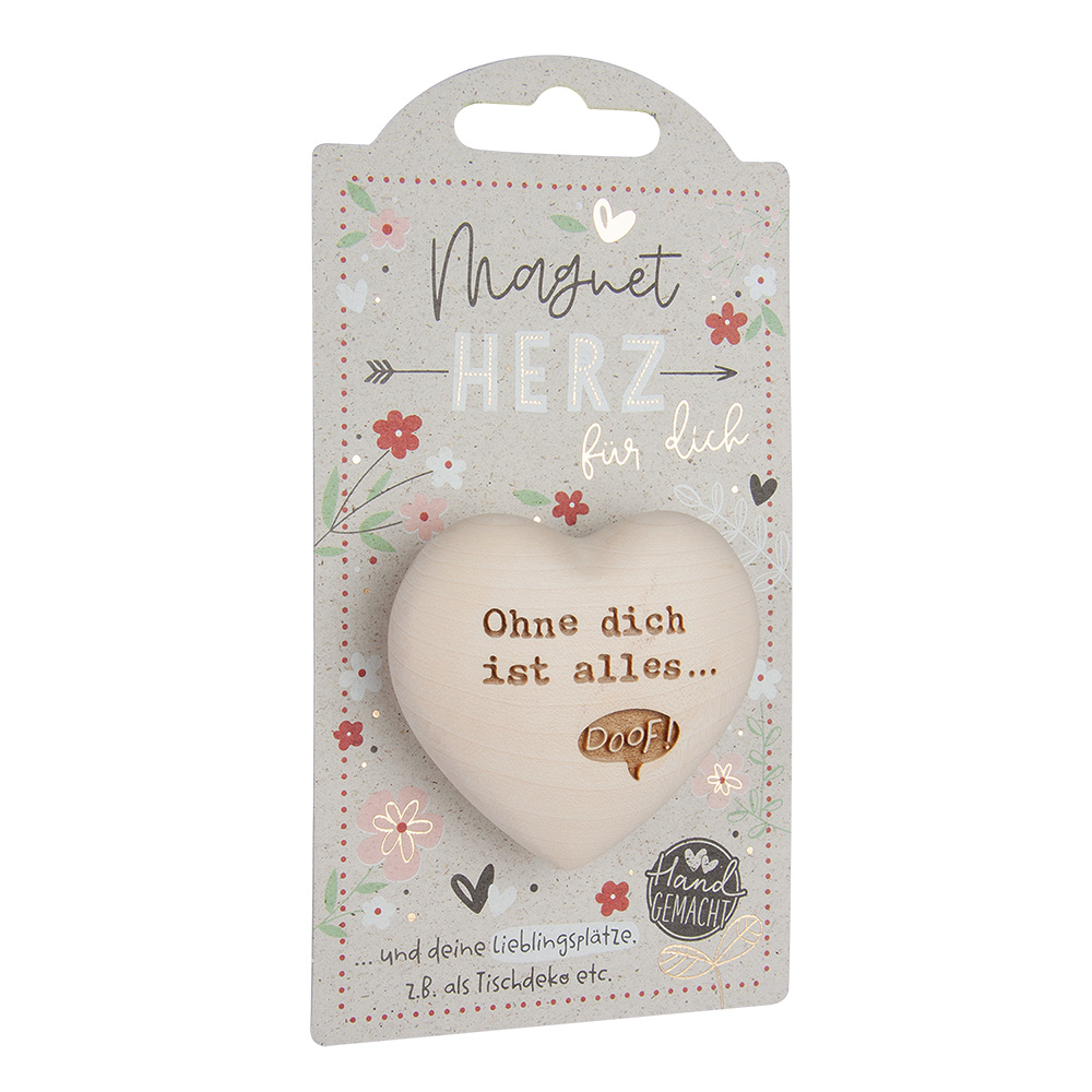 LovelyHearts - mit Magnet: "Ohne dich ist alles …"