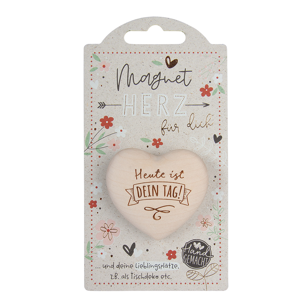 LovelyHearts - mit Magnet: "Heute ist dein Tag!"
