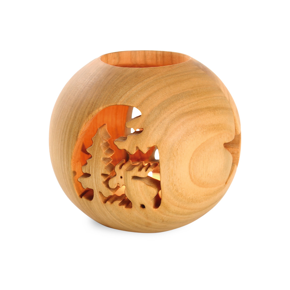 Kugelwindlicht Typ 1 handgesägt: Elch im Wald