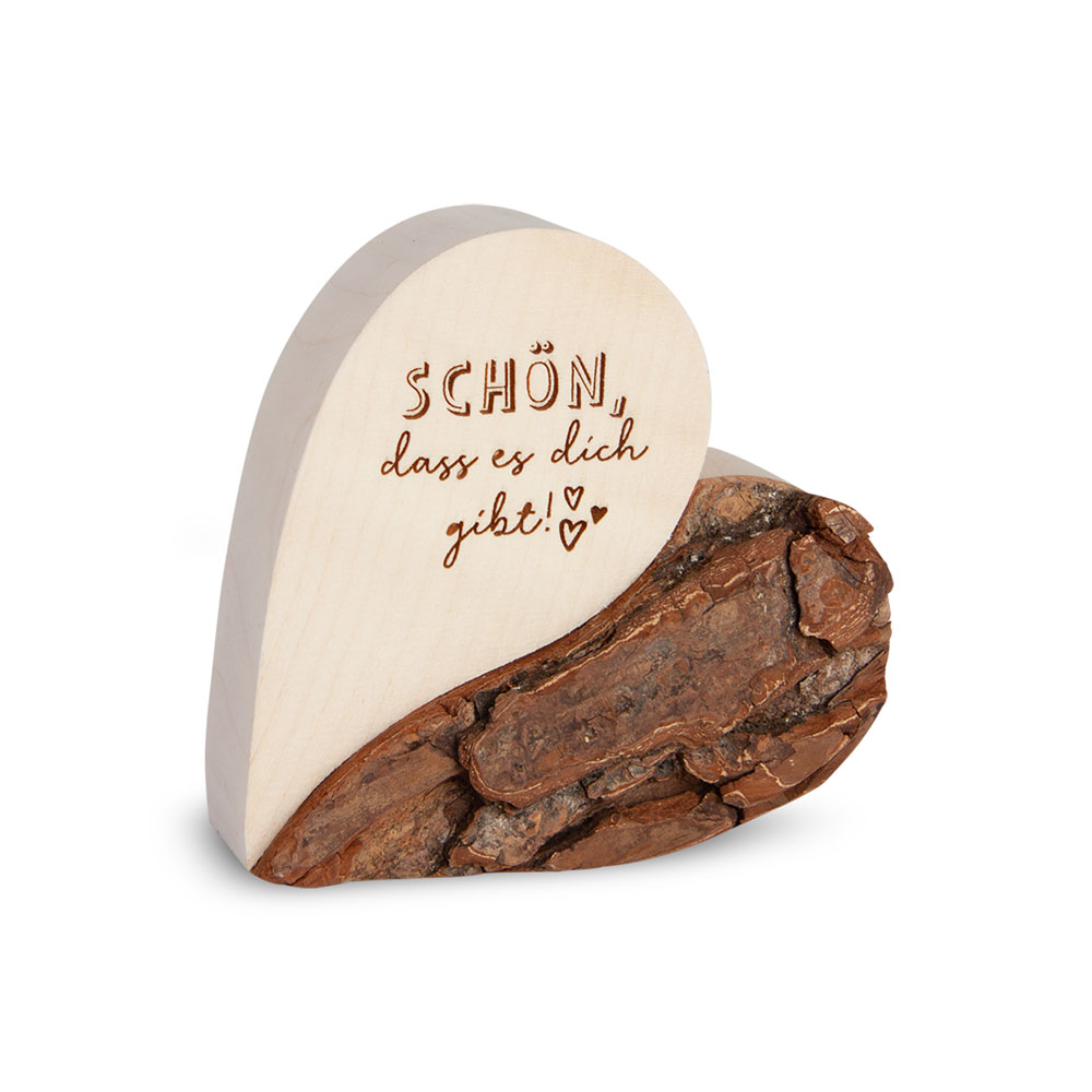 Rindenherz Yin-Yang Gr. 2: "Schön dass es dich..."