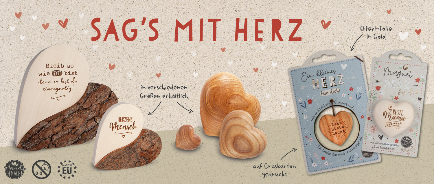 Waldfabrik Holzherzen - handgeschliffen, mit und ohne Gravur und in vielfältigen Ausprägungen
