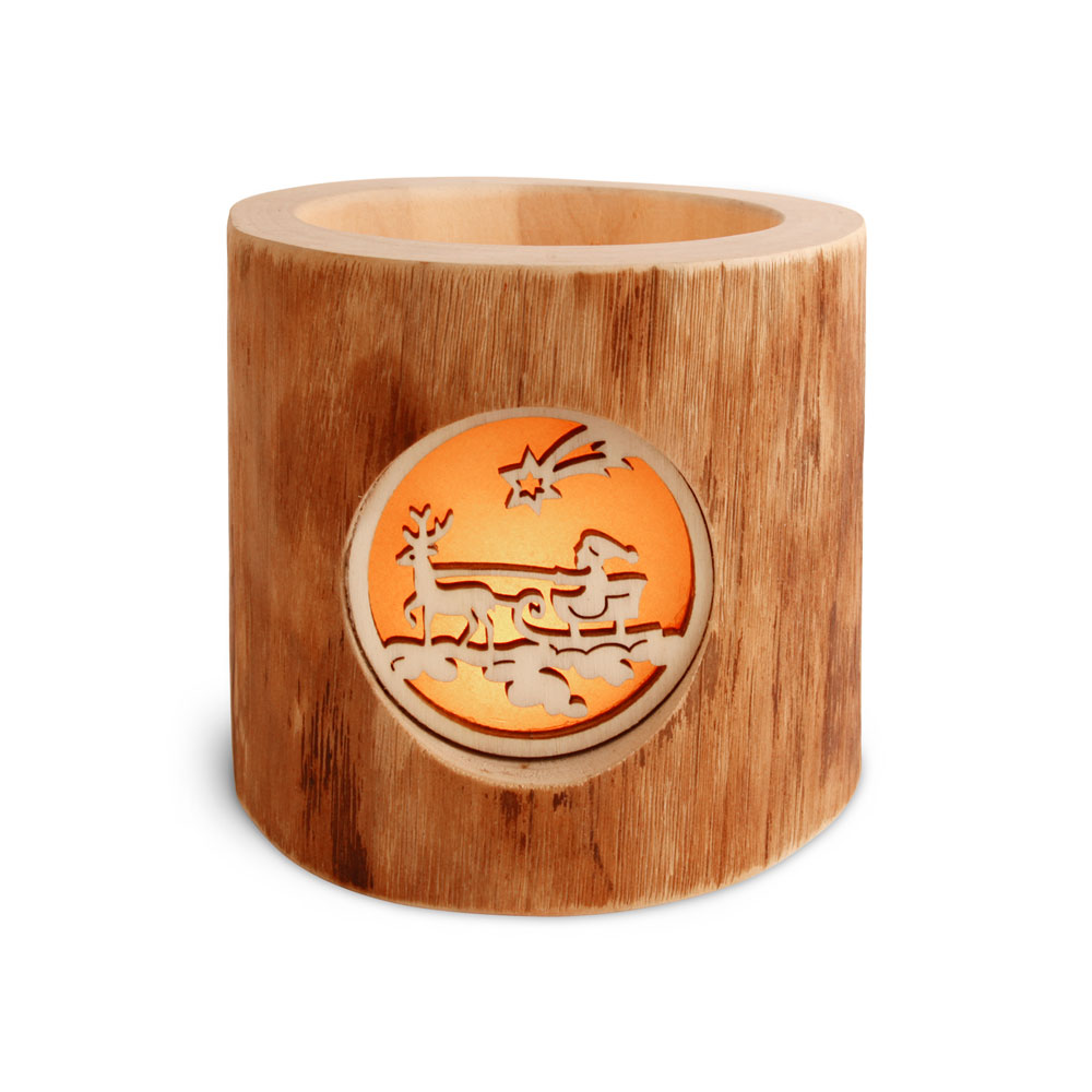 Stimmungsleuchter ohne Rinde, Motiv: Nikolaus