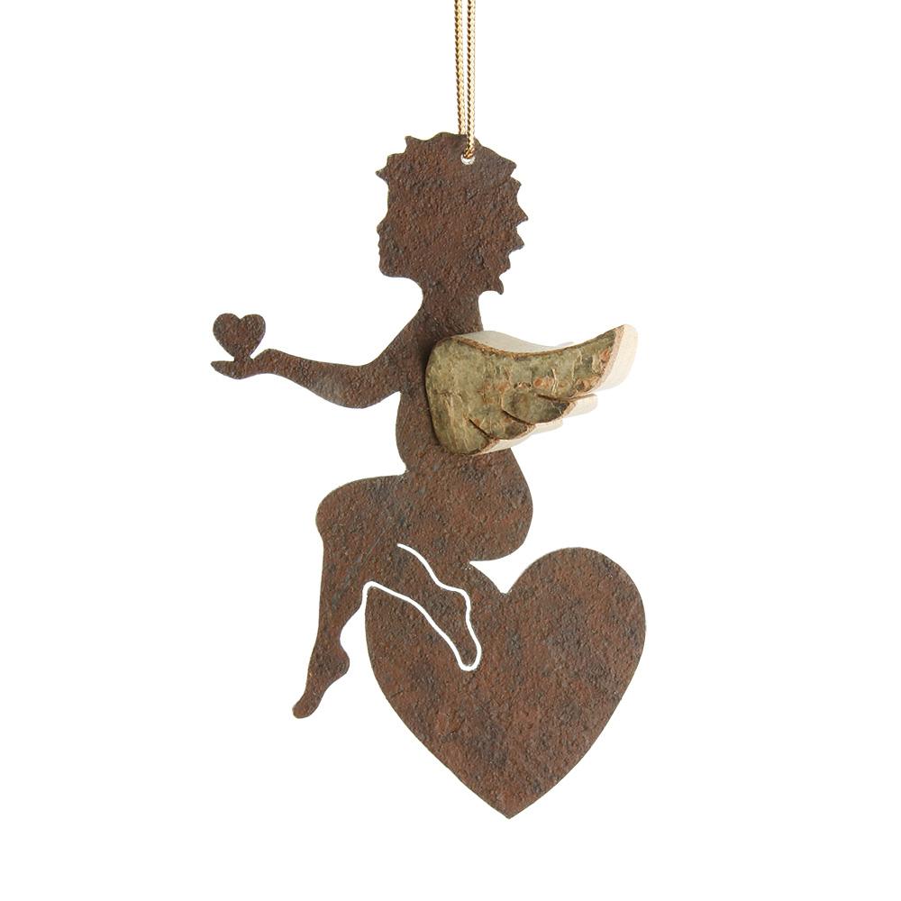 Himmelsbote sitzend auf Herz