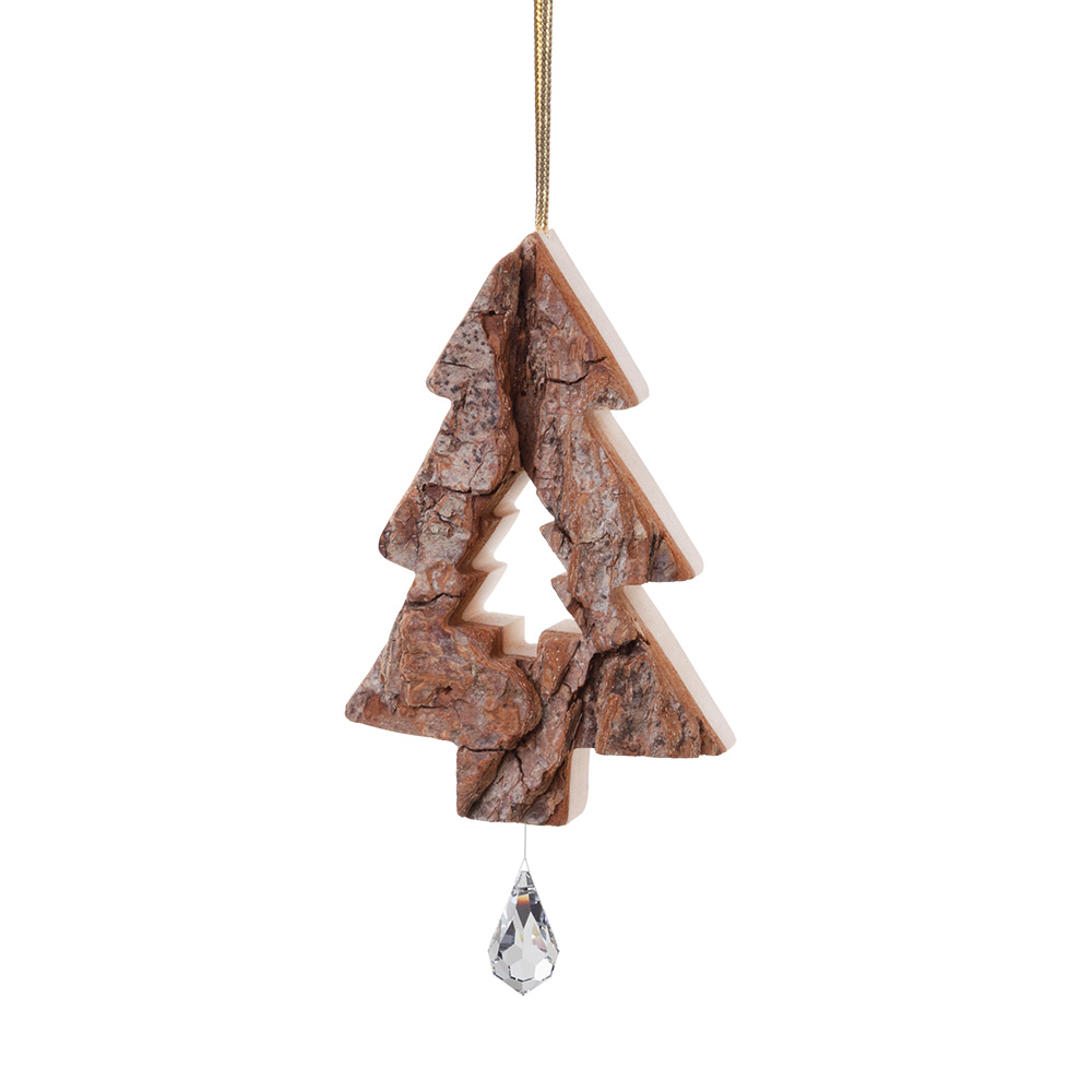 Rindenanhänger Baum mit Kristall