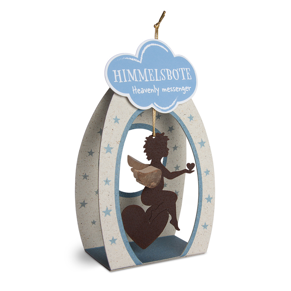 Himmelsbote - Rost-Engel sitzend auf Herz