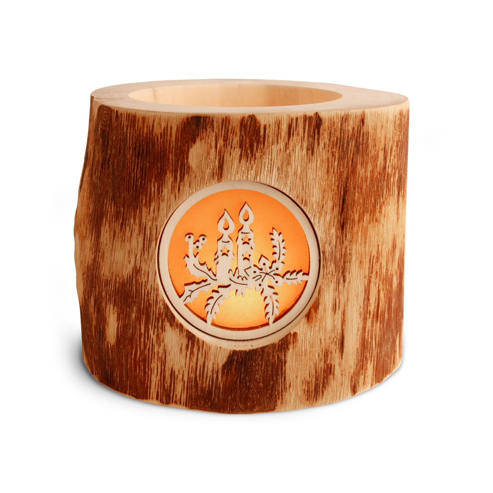 Stimmungsleuchter Gr. 1 ohne Rinde 3 Weihnachtsm..