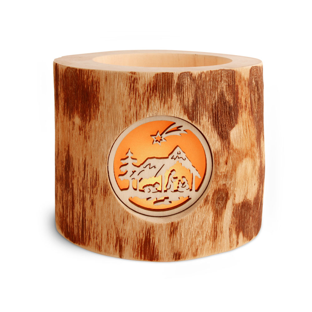 Stimmungsleuchter Gr. 1 ohne Rinde 3 Weihnachtsm..