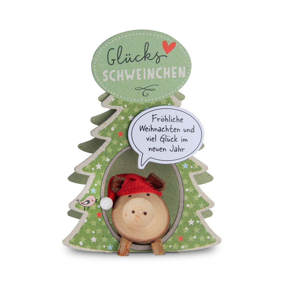 Glücksschweinchen Santa Claus: "Fröhliche Weihna…"