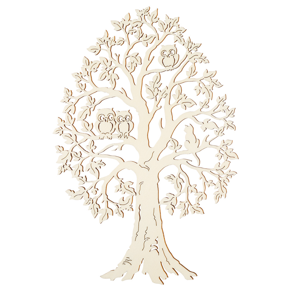 Fensterbild: Baum mit Eule