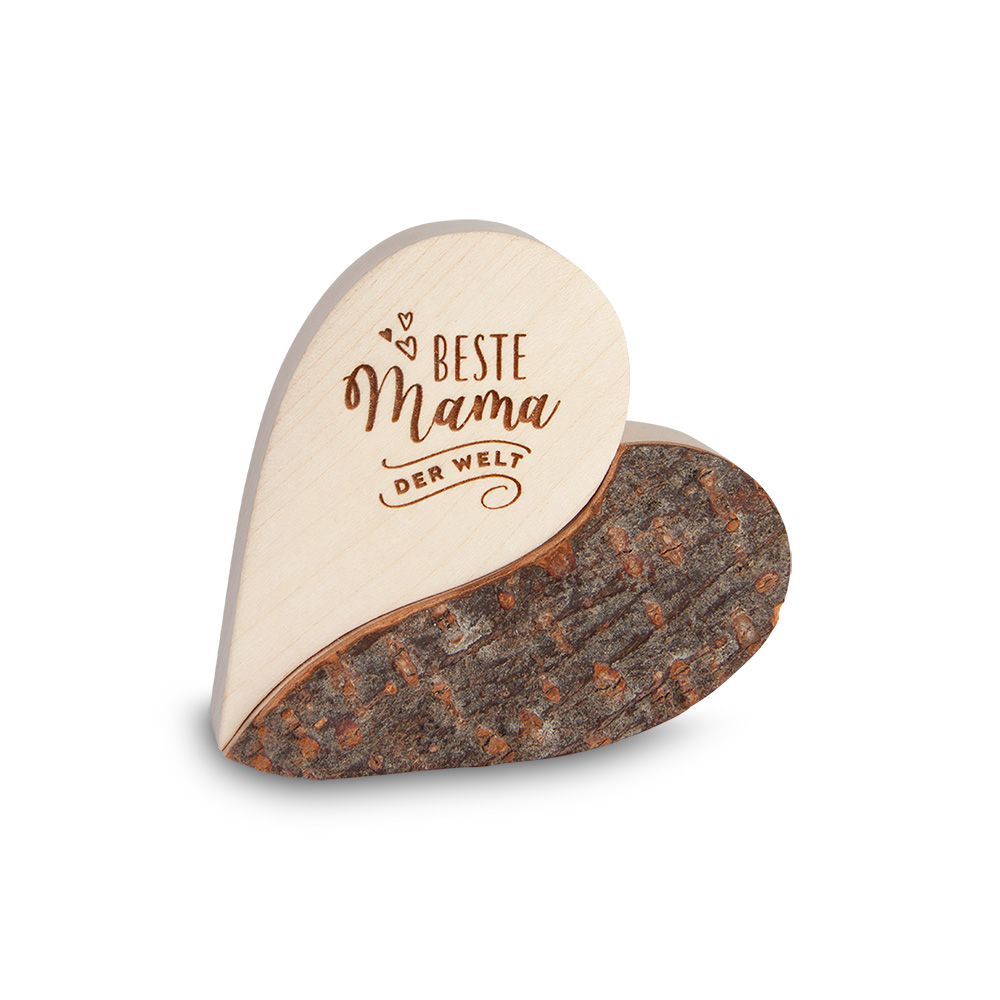 Rindenherz Yin-Yang Gr. 1: "Beste Mama der Welt"